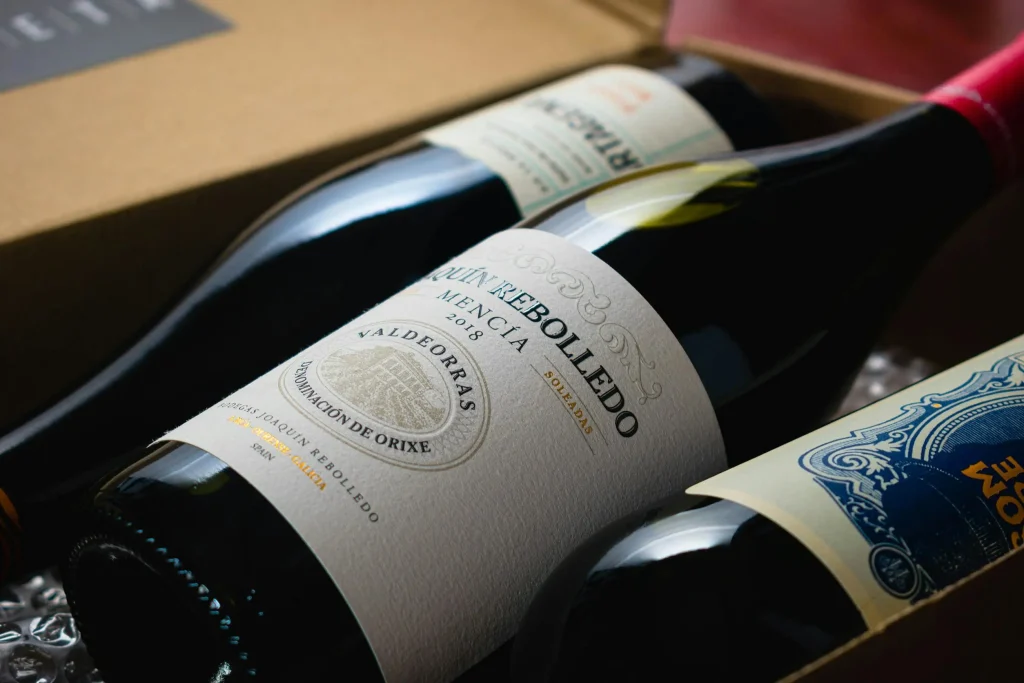Premium wine bottles arranged in a gift box for celebrations.